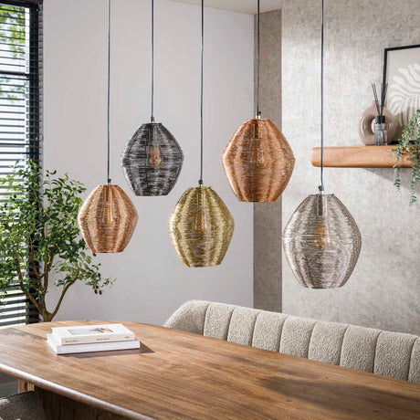 Hanging lamps - Hanging lamp Wez 5 - light colored nickel - Dimehouse