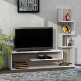 TV Furniture - TV Furniture Set Metehan White Cordoba Melamine 120x33.1x cm - Dimehouse