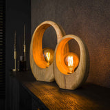 Table lamps - Organic table lamp Brenn Mango wood 30cm - Dimehouse