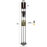 Floor lamps - Floor lamp Nox 3 - light Black Metal 175 cm - Dimehouse