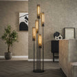Floor lamps - Floor lamp Zavi 5 - light stepped mesh black - Dimehouse