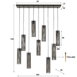 Hanging lamps - Hanging lamp Zavi 9 - light mesh black - Dimehouse