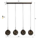 Hanging lamp-Hanging lamp Ada 4-light brown glass-Dimehouse