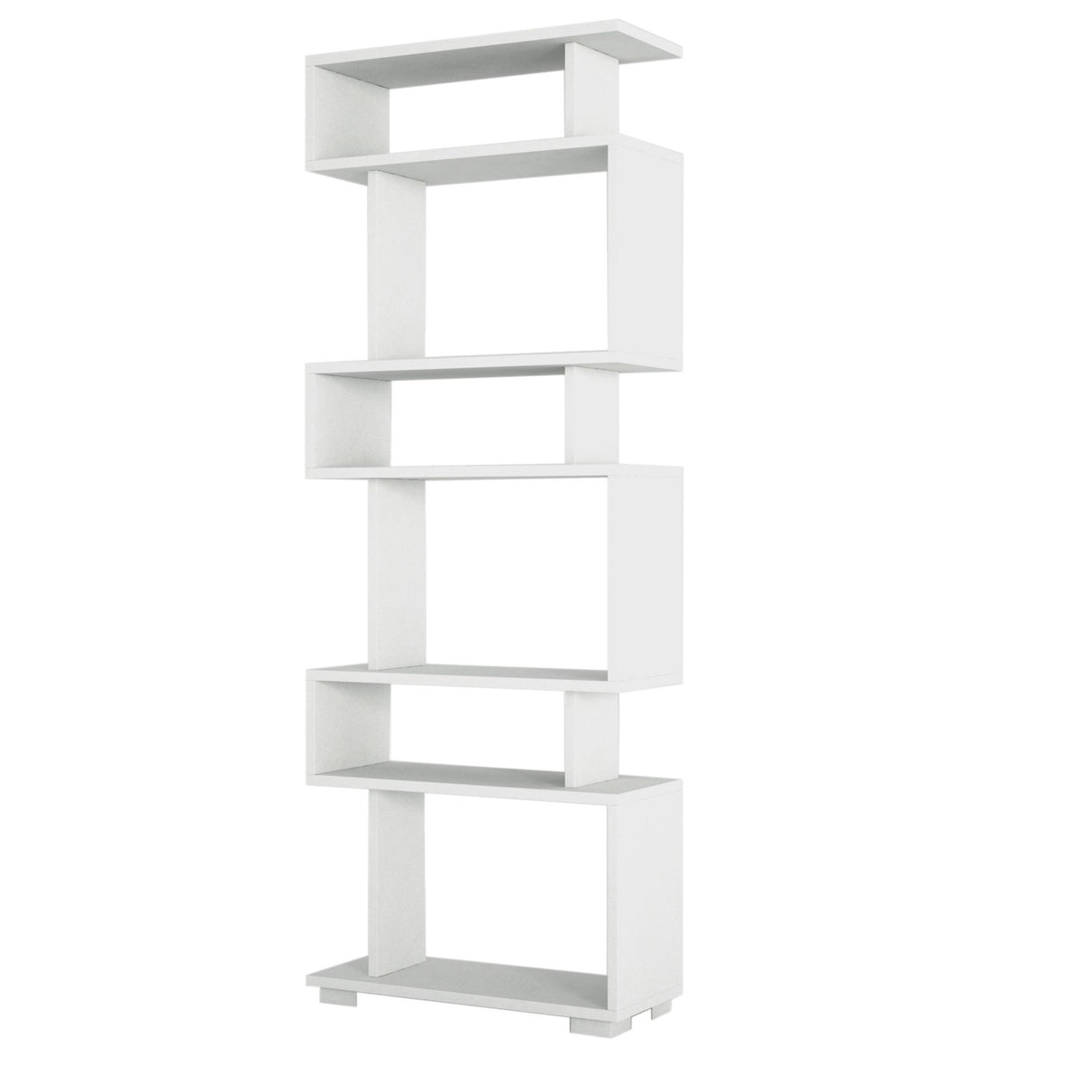 Bookcases - Design shelving unit white melamine Block 60x165x19.5 cm - Dimehouse