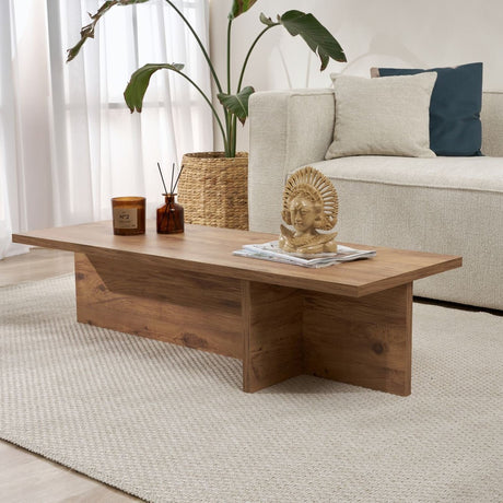 Coffee tables - Rectangular coffee table pine wood melamine - 120x45x30 cm - Portland - Dimehouse