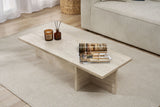 Coffee tables - Rectangular coffee table travertine melamine - 120x45x30 cm - Portland - Dimehouse