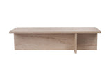 Coffee tables - Rectangular coffee table travertine melamine - 120x45x30 cm - Portland - Dimehouse