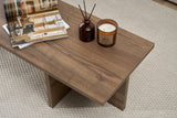 Coffee tables - Rectangular coffee table walnut melamine - 120x45x30 cm - Portland - Dimehouse