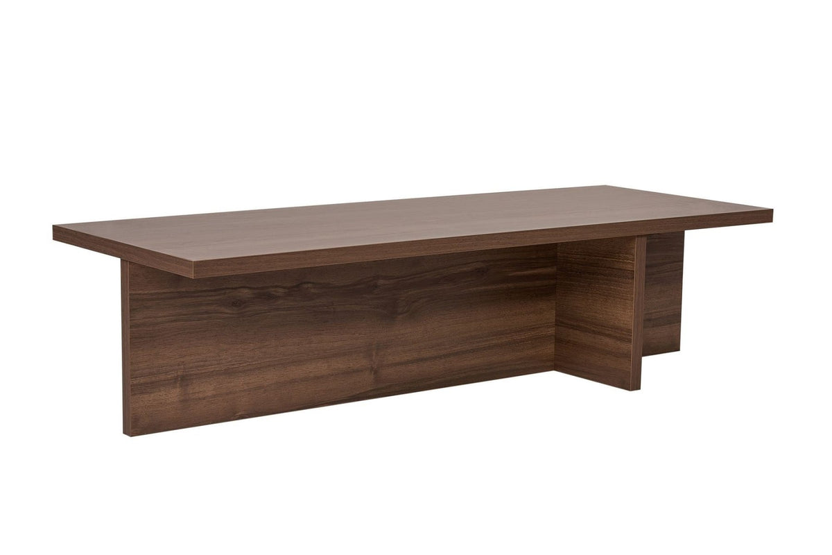 Coffee tables - Rectangular coffee table walnut melamine - 120x45x30 cm - Portland - Dimehouse