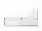 TV Furniture - TV Furniture Set Dolunay White Melamine 164.4x91.3x25 cm - Dimehouse