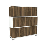 Shoe cabinets - Shoe cabinet Napolyon White Walnut Melamine 90x93x30 cm - Dimehouse