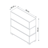 Shoe cabinets - Shoe cabinet Napolyon White Walnut Melamine 90x93x30 cm - Dimehouse