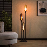 Floor lamps - Modern floor lamp Coco 3 - light black with glass balls - Dimehouse
