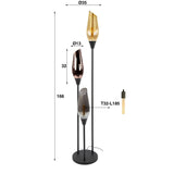 Floor lamps - Modern floor lamp Coco 3 - light black with glass balls - Dimehouse
