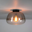 Hanging lamps - Ceiling lamp Noma Shaded Smoke Gray Glass 36 cm - Dimehouse