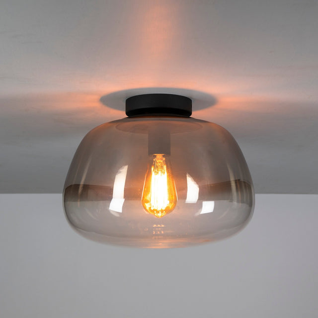 Hanging lamps - Ceiling lamp Noma Shaded Smoke Gray Glass 36 cm - Dimehouse