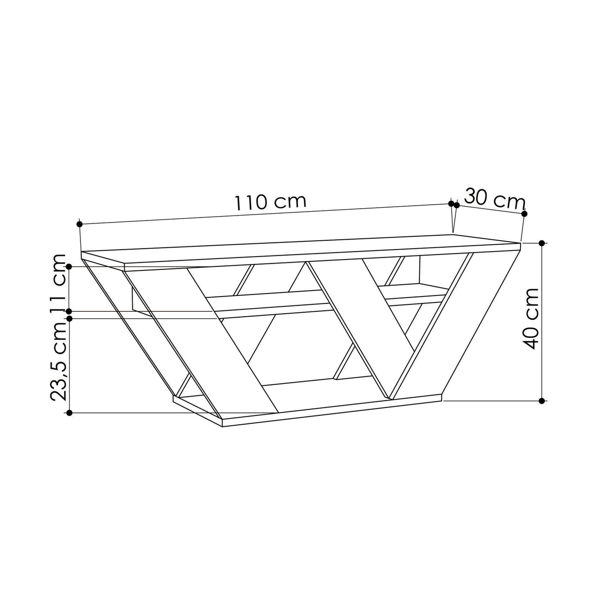 TV Furniture - TV Furniture Pipralla Oak Melamine 110x40x30 cm - Dimehouse