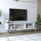 TV Furniture - TV Furniture Norfolk White Melamine 150x44x36 cm - Dimehouse