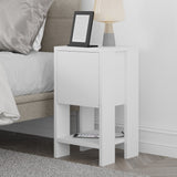 Bedside tables - Bedside table Ema White Melamine 30x55x30 cm - Dimehouse