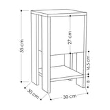 Bedside tables - Bedside table Ema White Mocha Melamine 30x55x30 cm - Dimehouse