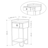 Bedside tables - Bedside table Sirius Left Oak Melamine 32x61x30 cm - Dimehouse