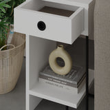 Bedside tables - Bedside table Sirius Left White Melamine 32x61x30 cm - Dimehouse