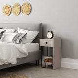 Bedside tables - Bedside table Sirius Right Mocha Melamine 32x61x30 cm - Dimehouse