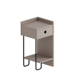 Bedside tables - Bedside table Sirius Right Mocha Melamine 32x61x30 cm - Dimehouse