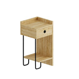 Bedside tables - Bedside table Oak Melamine - With drawer - Right - 32x61x30 cm - Sirius - Dimehouse