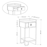 Bedside tables - Bedside table Oak Melamine - With drawer - Right - 32x61x30 cm - Sirius - Dimehouse