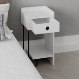 Bedside tables - Bedside table Sirius Right White Melamine 32x61x30 cm - Dimehouse