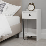 Bedside tables - Bedside table Sirius Right White Melamine 32x61x30 cm - Dimehouse