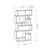 Bookcases - Asymmetrical bookcase oak look melamine Karmato 96x168.5x25.5 cm - Dimehouse