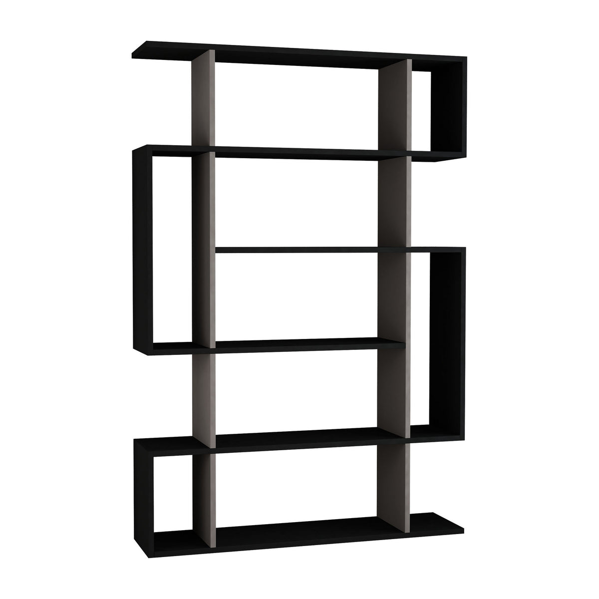 Bookcases - Bookcase Mito Anthracite Brown Melamine 110x161x25.5 cm - Dimehouse