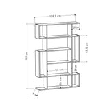 Bookcases - Bookcase Mito Anthracite Brown Melamine 110x161x25.5 cm - Dimehouse