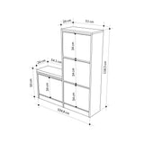 Shoe cabinets - Shoe cabinet Dude Natural Melamine 105x118.5x26 cm - Dimehouse