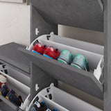 Shoe cabinets - Shoe cabinet Dude Gray Melamine 105x118.5x26 cm - Dimehouse