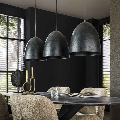 Hanging lamps - Industrial Hanging Lamp Kylian 3 - Light Metal Black - Dimehouse