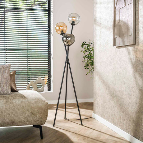 Floor lamps - Floor lamp Nova 3 - light Black with Globes - Dimehouse