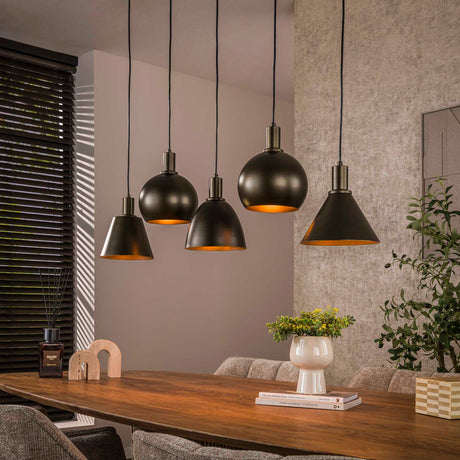 Hanging lamps - Hanging lamp Sienna 5 - light Brown 120 cm - Dimehouse