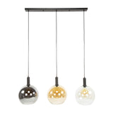 Hanging lamps - Hanging lamp 3 - light colored glass black metal Valeo 115 cm - Dimehouse