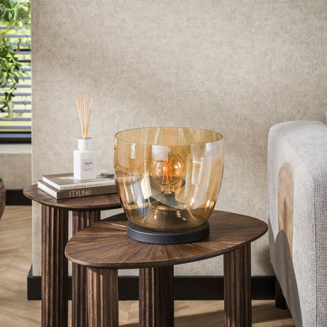 Floor lamps - Floor lamp Dain UP L Amber-colored glass - Dimehouse
