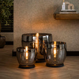 Floor lamps - Floor lamp Dain UP L Chrome-colored glass - Dimehouse