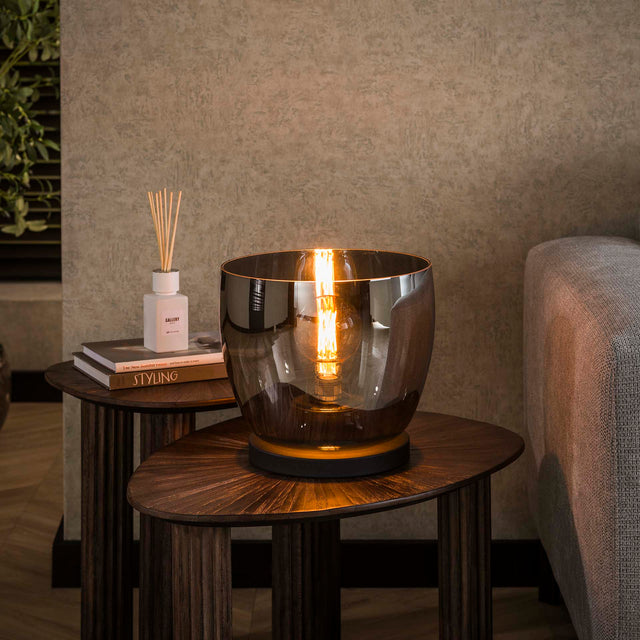 Floor lamps - Floor lamp Dain UP L Chrome-colored glass - Dimehouse