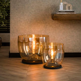 Floor lamps - Floor lamp Dain UP XXL Amber-colored glass - Dimehouse