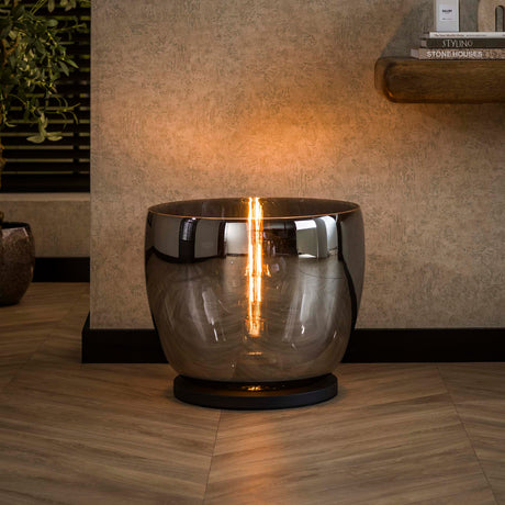 Floor lamps - Floor lamp Dain UP XXL Chrome-colored glass - Dimehouse