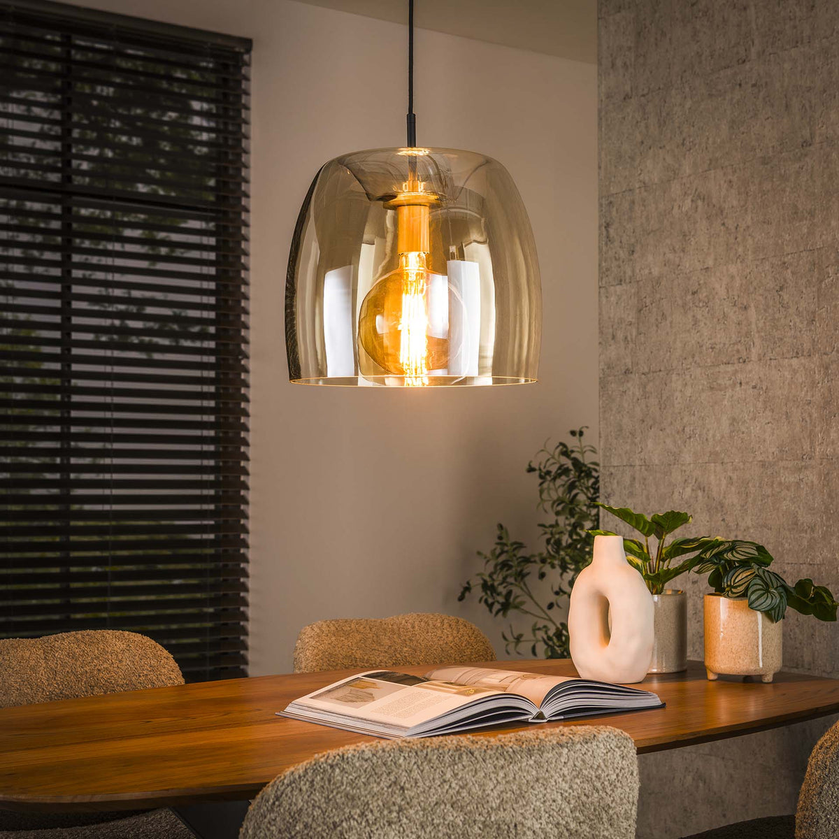 Hanging lamps - Hanging lamp Dain 1 - light Amber glass - Dimehouse