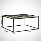 Coffee tables - Square coffee table white Marble look - 75x75 cm - Pola - Dimehouse