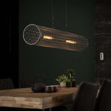 Hanging lamp Roan DH Interior Gray LxWxH 121x30x23 Slate gray Atmospheric photo diagonal front view
