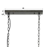 Hanging lamp Roan DH Interior Gray LxWxH 121x30x23 Slate gray White photo size indication